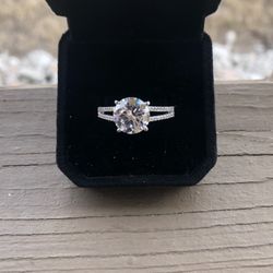 Beautiful New Sparkling Sterling Silver .925 AAA Cz Engagement Ring Size 11.5 Pictures Don’t Do It Justice-Stamped BBJ