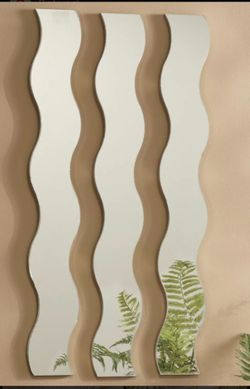3 piece wave mirror set w/ hardware