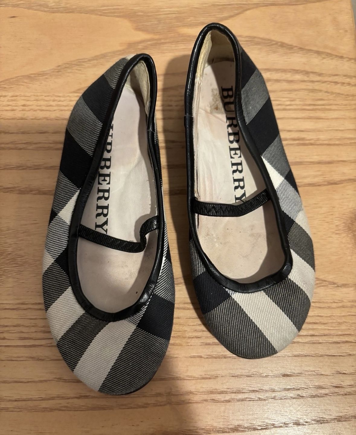 Little Girls Authentic Burberry Ballet Flats