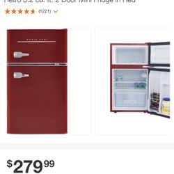 Magi Chef Retro 3.2 Cu Ft 2 Door Mini Fridge