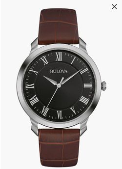 Men's BULOVA Brown Strap Classic Watch 41mm