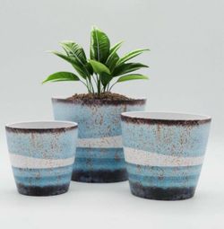 Set of 3 Ceramic Plant Pots