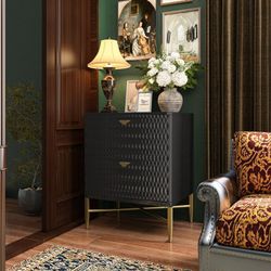 Clihome Two Drawer Nightstand End Table