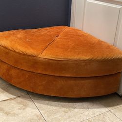 Vintage Rare Corner Triangular Ottoman With Storage 