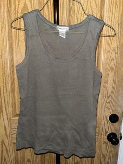 Chico's Cotton Scoop Neck Tank Top-Size 0 Gray