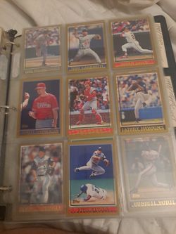 Baseball cards.