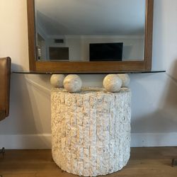 Rare Mid Century Travertine Table 