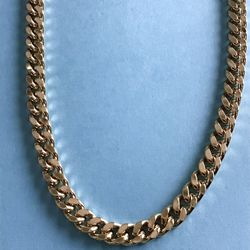 24” Cuban Style Necklace 8mm 14k Gold Plated *Ship Nationwide Or Pickup Boca Raton