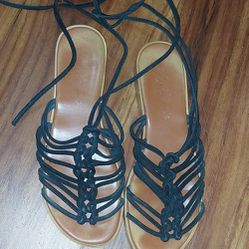 Ladies Black Suede Gladiator Sandals Sz8 $20 OBO 