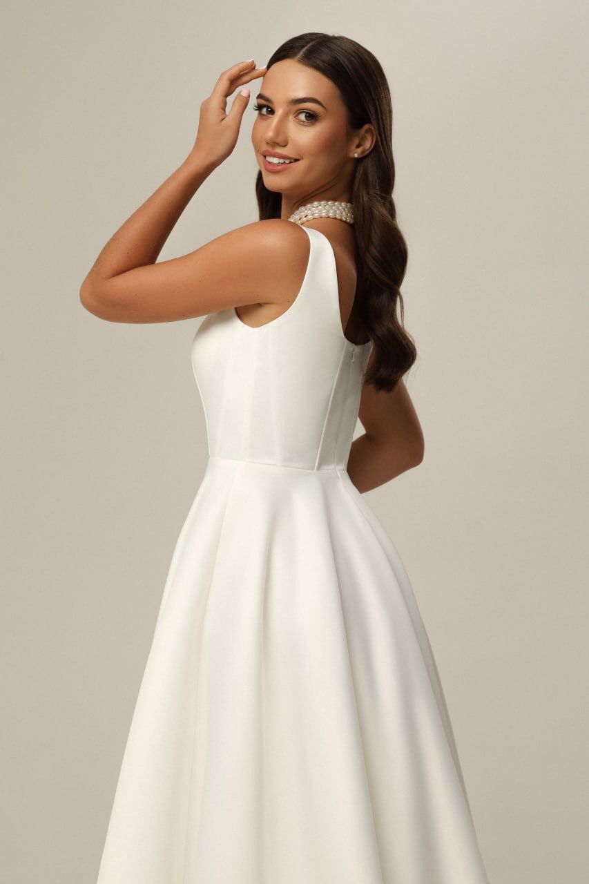 LILY Midi Wedding Dress, Modern Wedding Dress, Wedding Gown