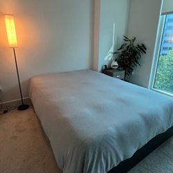 Bedroom Set (Queen Memory Foam Mattress, Bed Frame W/ Storage Drawers, Lamp, Nightstand)