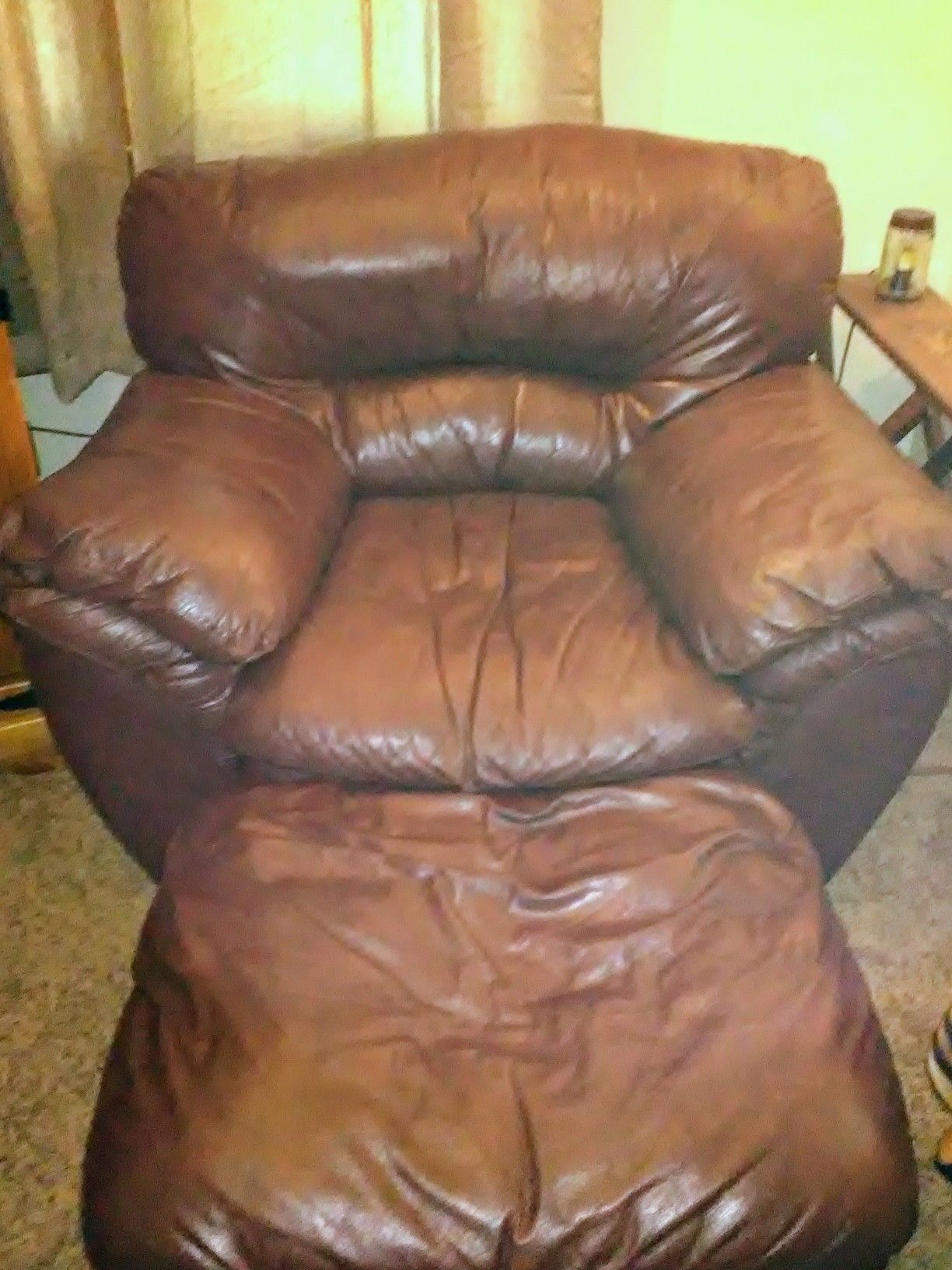 Soft leather chair.