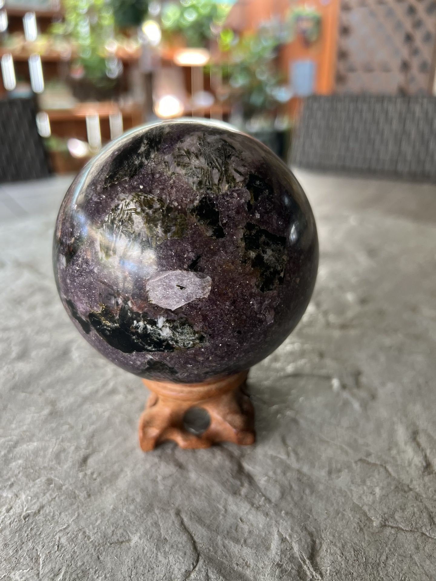 Rare Charoite Sphere, Large Purple, Pink, Gold Crystal Orb
