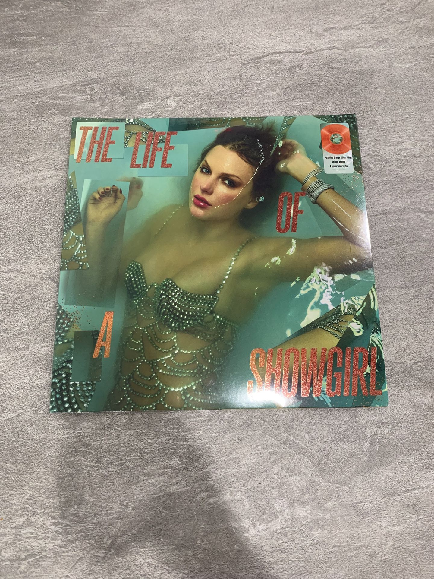 Taylor Swift The Life Of A Showgirl Orange Glitter Vinyl