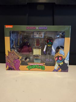 NECA Teenage Mutant Ninja Turtles Splinter & Baxter Cartoon 2-Pack TMNT