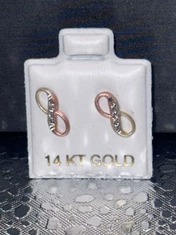 Infinity earrings 14k real gold not plated