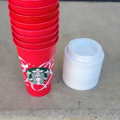 Reusable 12oz Starbucks cups with lids