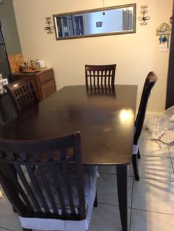 Dining table set - all dark wood