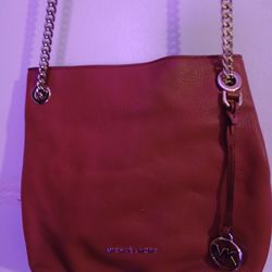 MK Shoulder Purse Beautiful Red Leather