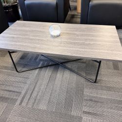 New - Laminate Coffee Table With Metal Cross Base