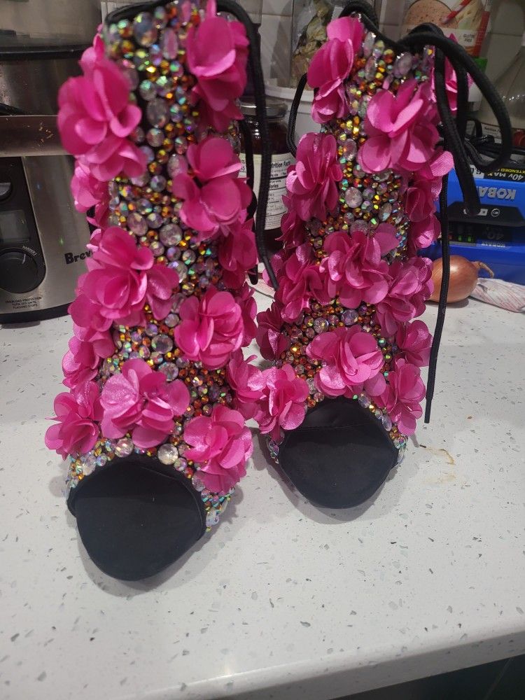 Embellished Bling Heels Size 8.5