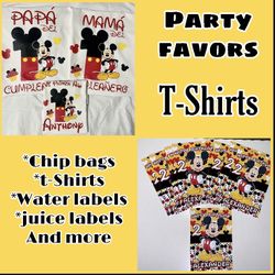 Mickey Mouse Birthday T-shirt’s / Party Favors / Camisas / Playeras Personalizadas 