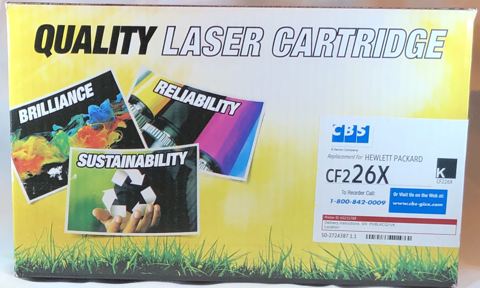 TWO (2) HP Compatible CF226X Laser Toner Cartridge, High Yield - Black