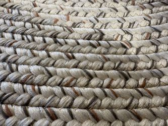NEW! ALLEN + ROTH Providence Braided Ivory 5′ Round Rug