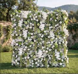 Sage Green Flower Wall R.e.n.t.a.l