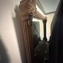 SOLID WOOD MARBLE-TOP DRESSER WITH MIRROR