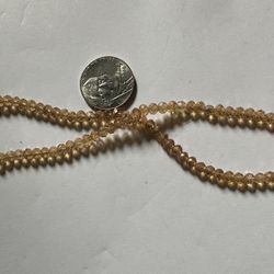 Gold Rondelle Glass Beads 3mm 16” Strand