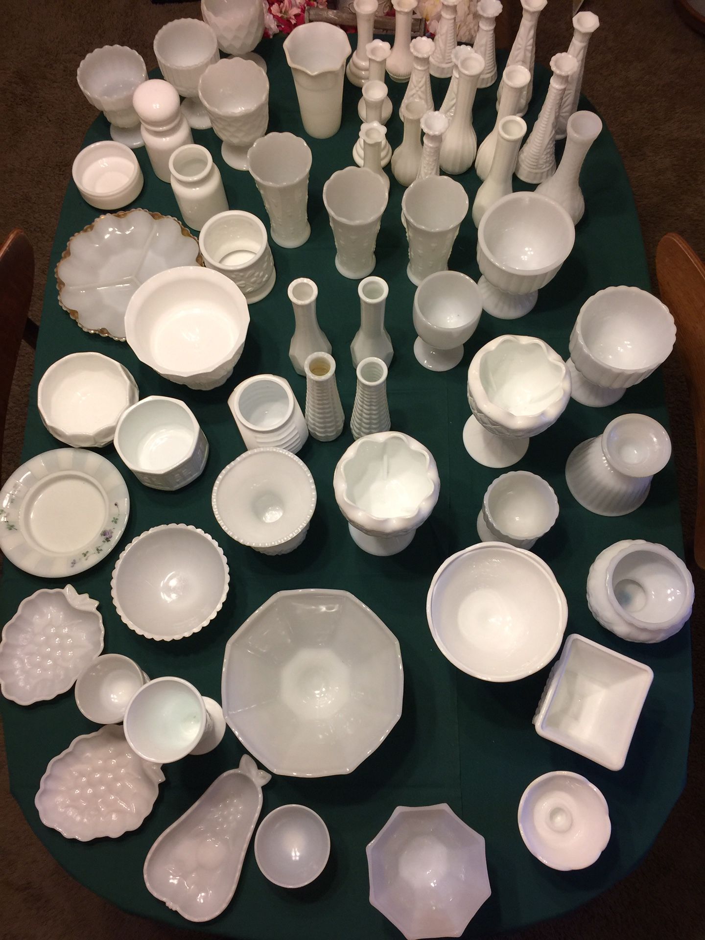 Huge milk glass collection