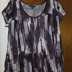 Petite Large Simply Vera Purple Tone Abstract Top