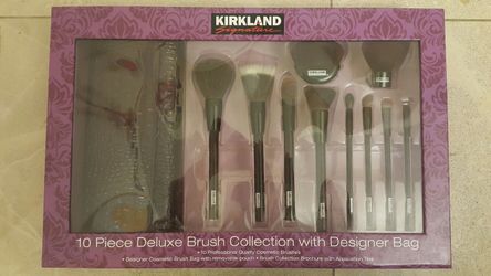 New 10 pc Deluxe Brush Collection with designer bag