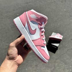 Jordan 1 Mid Pink Valentine (Available Sizes in Description)