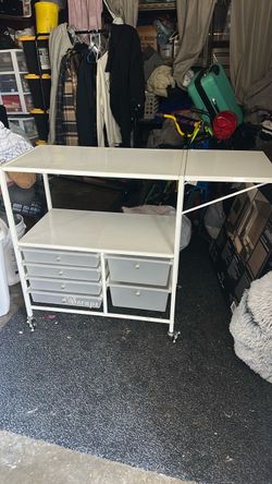 Simply Tidy 48” Expandable Craft Workstation – White / Black