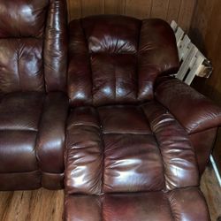 Leather Recliner Couch (electric) And Recliner Chair