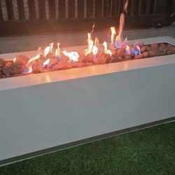 Outdoor Patio Fire Pit 48” White 