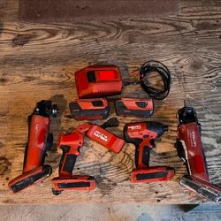 Hilti - 4 Tool Set  W/ 2 Batteries And Charger