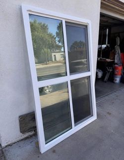 Replacement Sliding Window 46” x 68.5” – White Frame with Screen