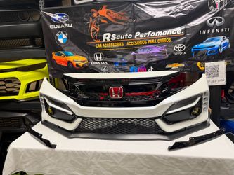 2016-2021 Honda Civic ‼️Conversión Type R style Bumper  2dr. 4dr Painted  Color :White Pearl  Regular sedan  Hathacback  Coupe  🚨(Won’t fit Real Type