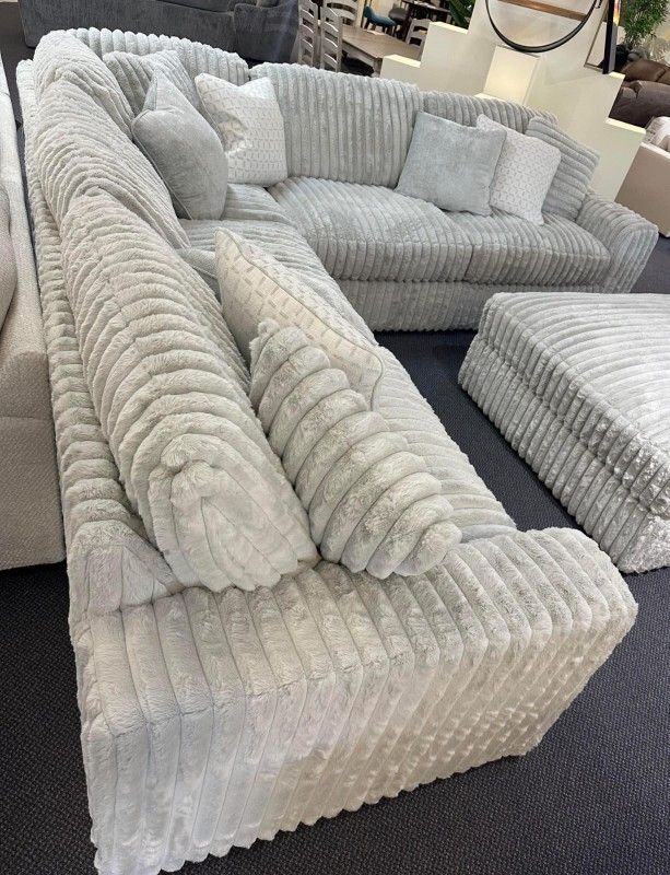 Stupendous Alloy 3-Piece Sectional with Ottoman