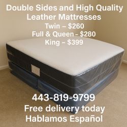 Queen Mattress ( Double Aides) Come With Free Box Spring - Free Delivery 🚚 Today