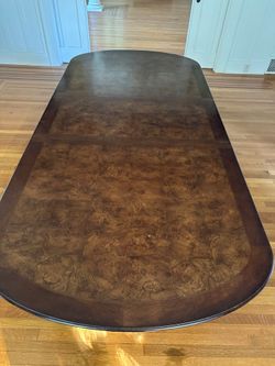 Thomasville double pedestal extension dining table