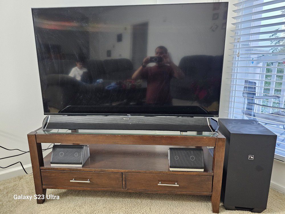 Combo of 3: TCL 55" 4k Ultra + Nakamichi Digital Dolby Home theater+Table(Stand)