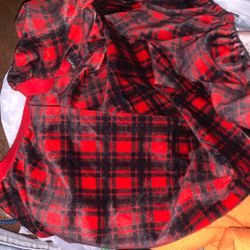 Red Plaid Dog Sweater Size L/XL