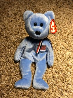 Vintage Beanie Baby America U.S.A. Flag Beanie Babies Teddy Bear plush doll NWT ! Red Cross plush American Beanie Baby collector doll vintage! Republ