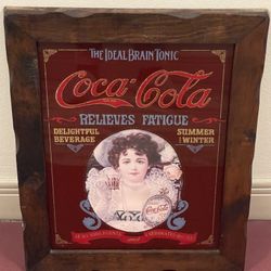 Vintage COCA-COLA Advertisement WALL ART (15"W x 19"H x .75"D) - price as posted is firm.