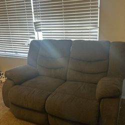 Grey Recliner Couch Set 