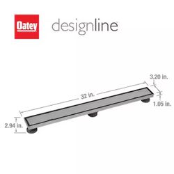 Oatey Designline 32 in. Stainless Steel Linear Shower Drain with Tile-In Pattern Drain Cover